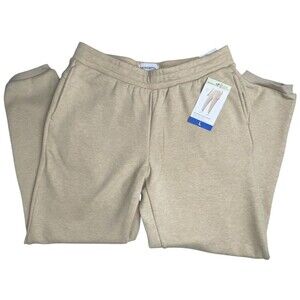 Mondetta Womens Large Irish Cream Heathered Fleece Jogger Lounge Pant Cozy New